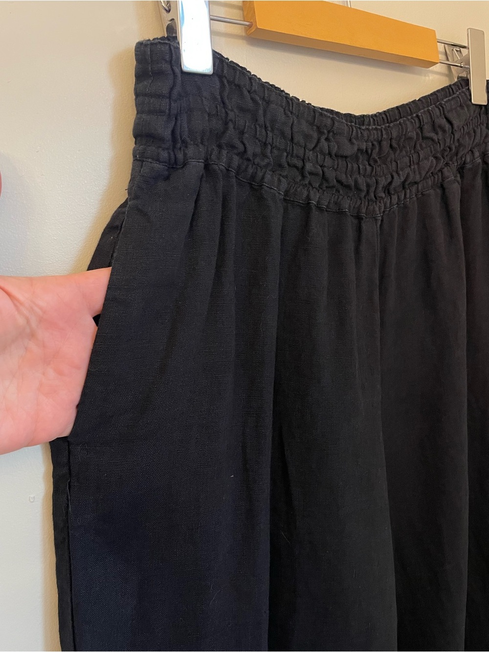 Anthropologie Somerset 100% Linen Pull-On Pants Size XS Black - Picture 7 of 15